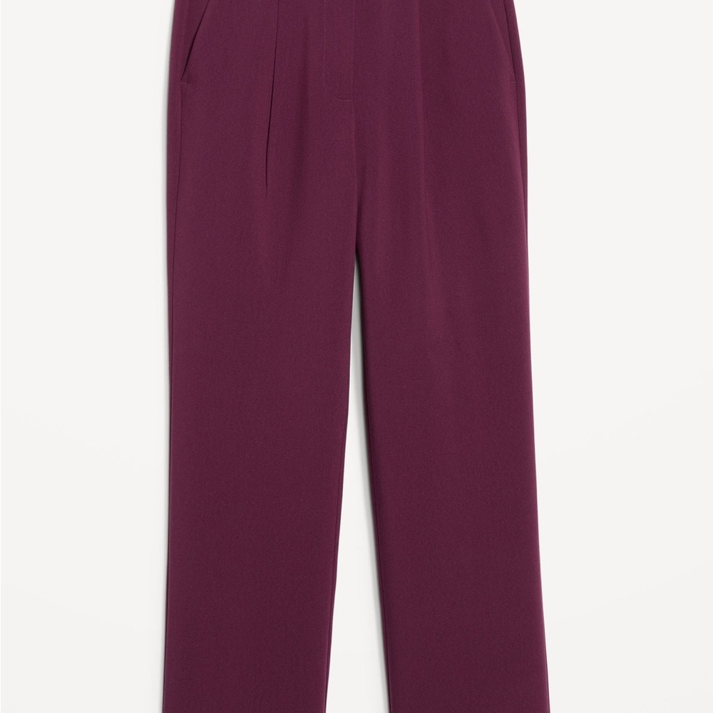 Old Navy Burgundy High-Waisted Taylor Wide Leg Trouser Pants